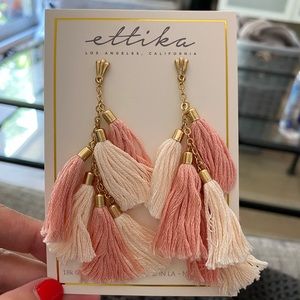 Ettika Pink Tassel Earrings